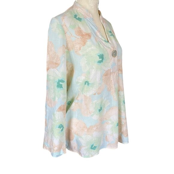 Ruby Rd. long sleeve v-neck pullover multicolored top women's size Petite large - Picture 2 of 10